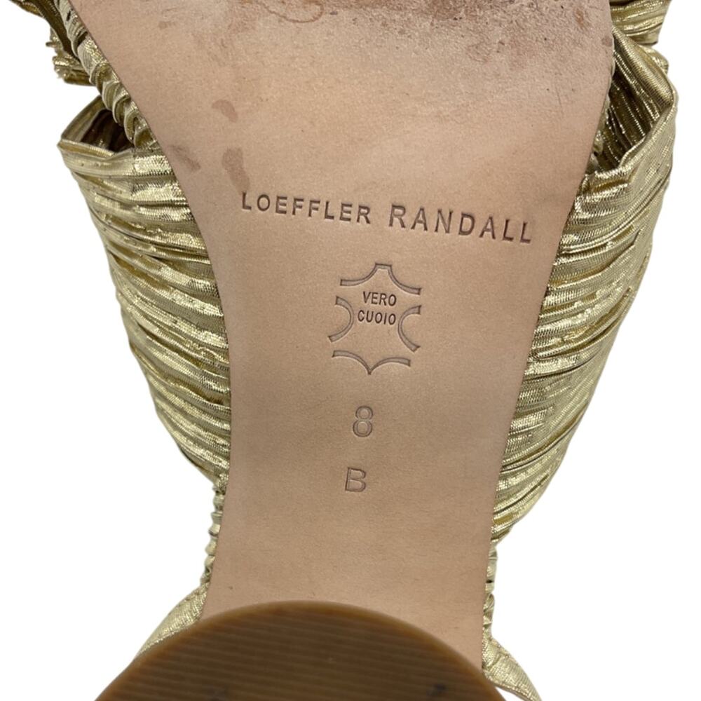 Loeffler Randall Chic Gold Camellia Knotted Sandals Size 8 - Picture 5 of 6